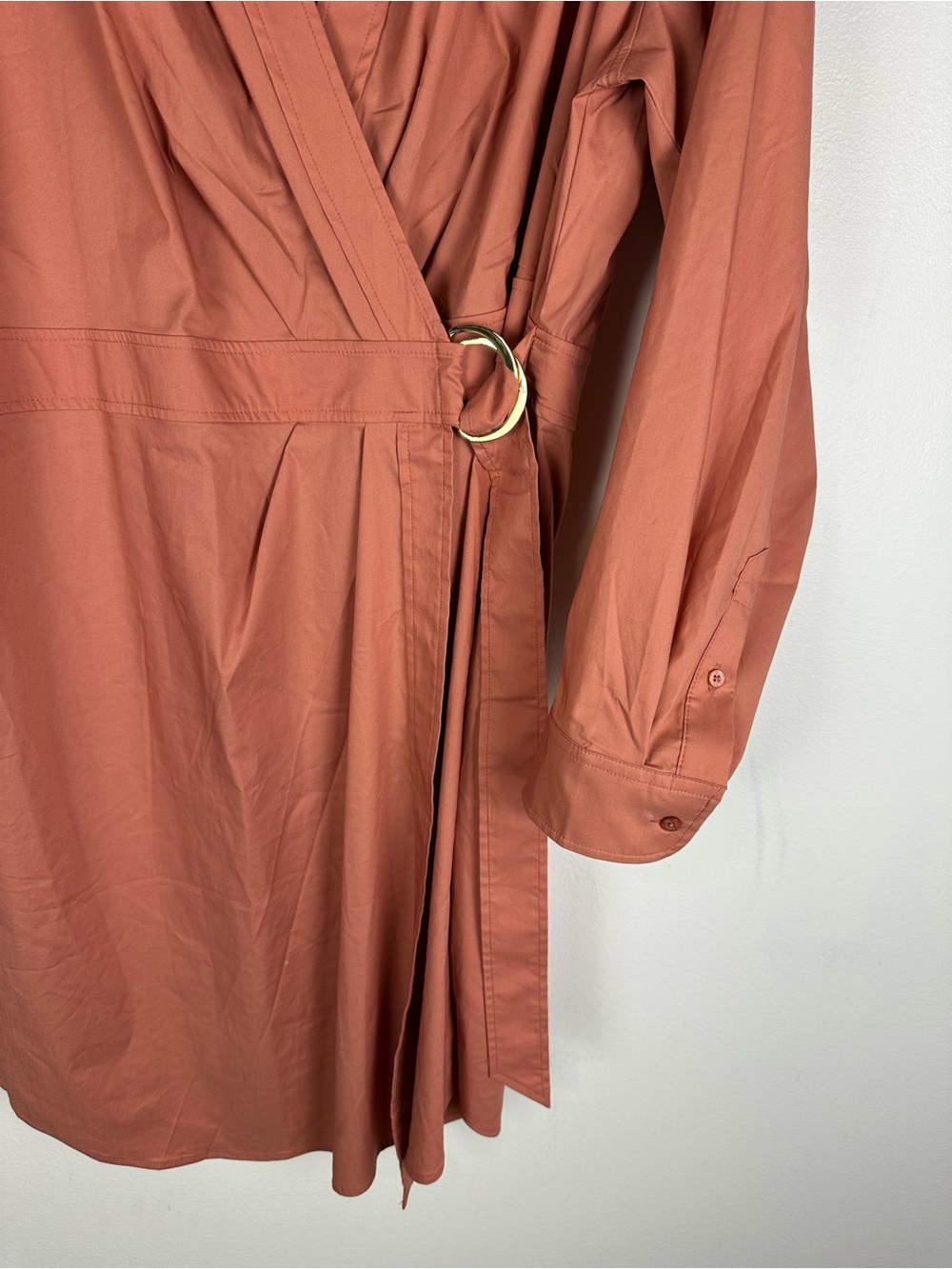 Lauren Ralph Lauren Stretch-Cotton Blend Wrap Shirtdress Women’s Sz 18 - Picture 5 of 12
